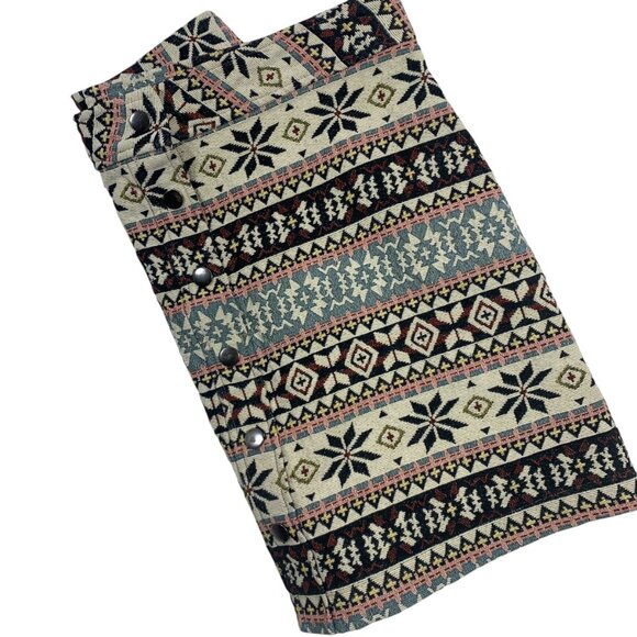 boho Button-Down Mini Skirt multicolor size large Twik - Picture 6 of 14